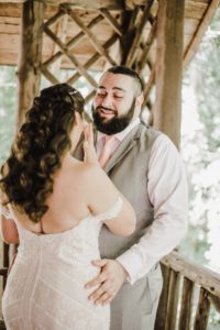 NC wedding photographer | Bride and groom first look