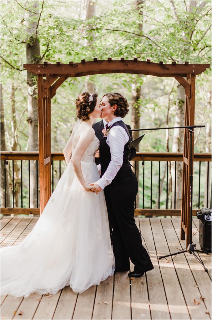 First Kiss | Alyssa Joyce Photography | NC Wedding Photographers