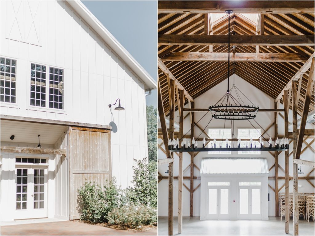 Outside and inside of the barn of chapel hill