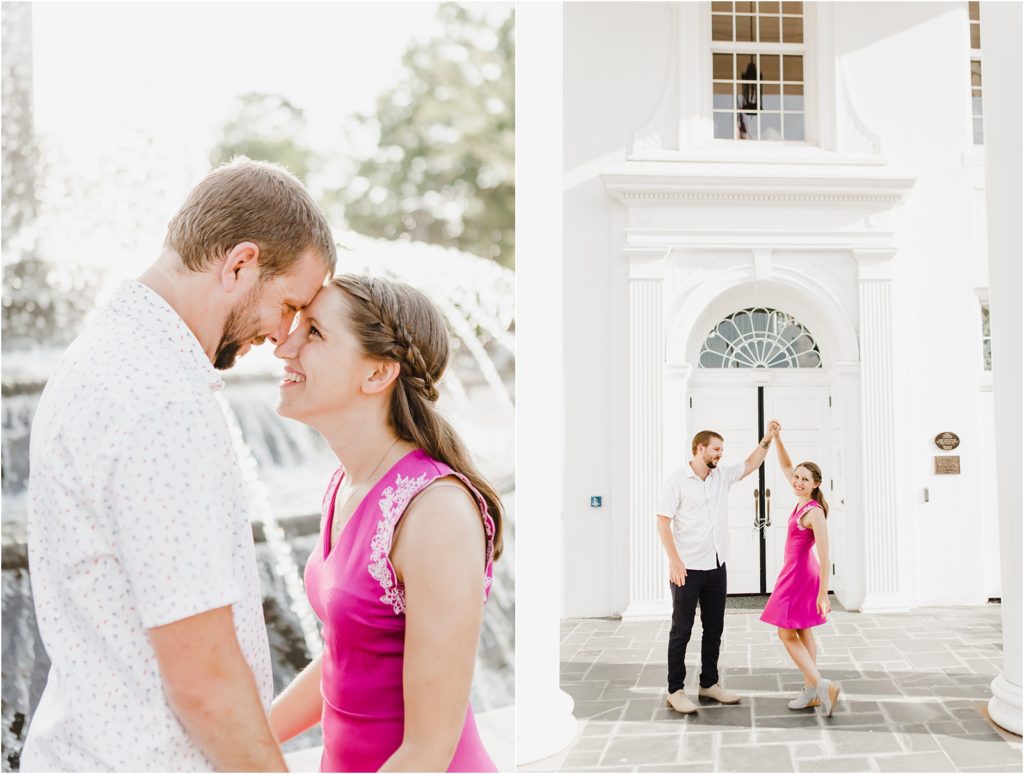 Downtown Cary Park engagement photos